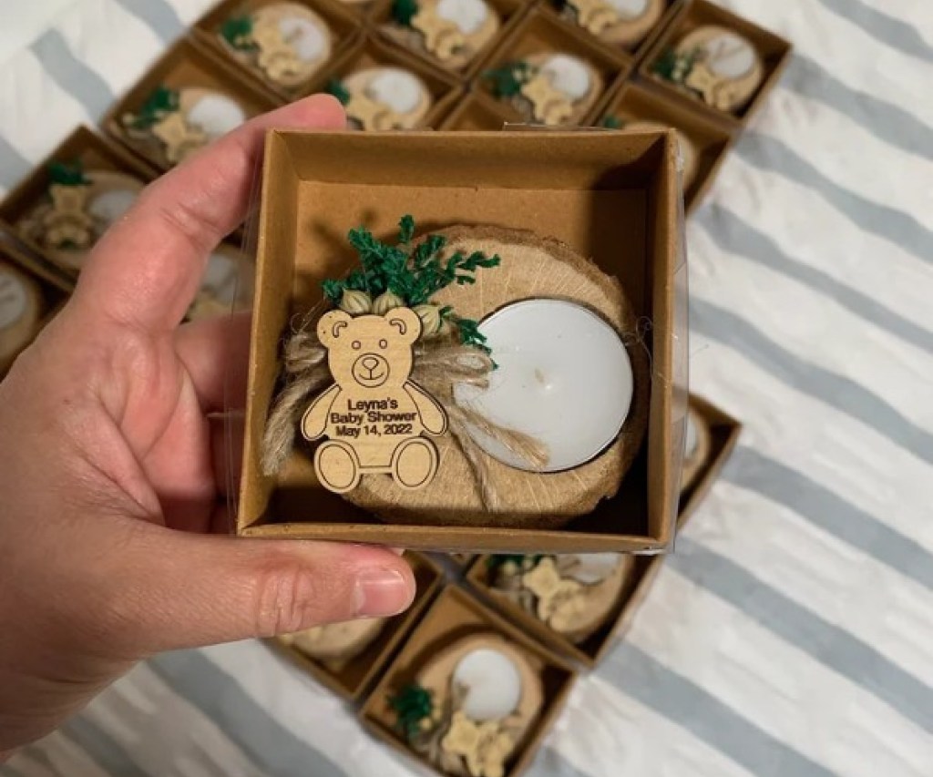 baby shower ideas affordable favors tea light